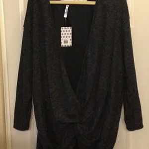 Heathered gray sweater